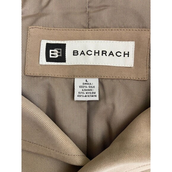 Vintage Bachrach 100% Silk Utility Chore Coat Jacket Men's XL Brown Tan *Flaws* - Picture 4 of 13
